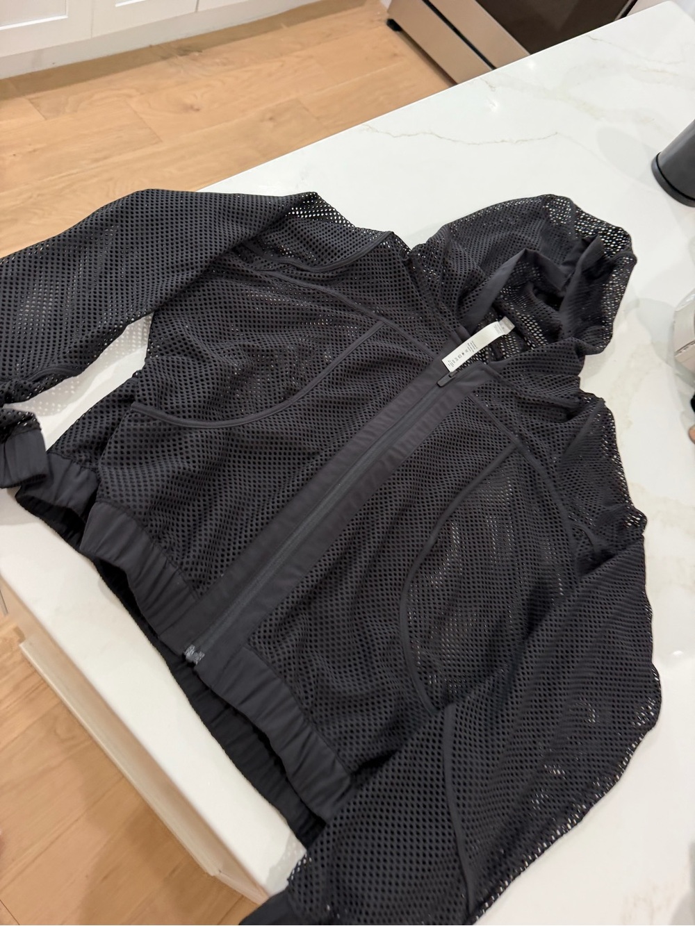 lululemon athletica Black Mesh Hooded Utility Jacket